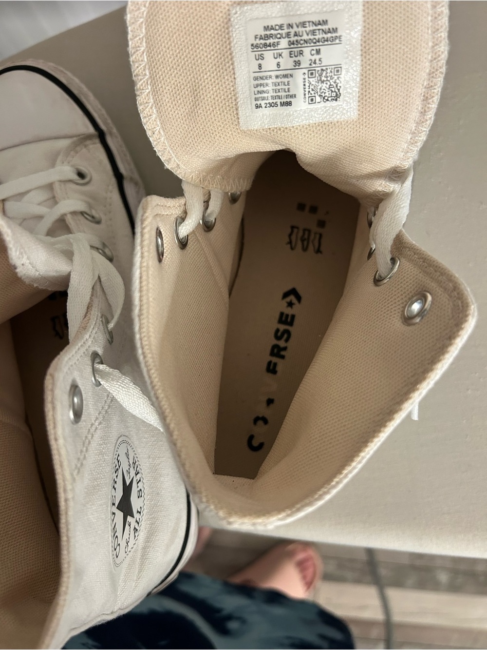 Converse White High Top Chuck Taylor All Star Sneakers - Picture 5 of 11